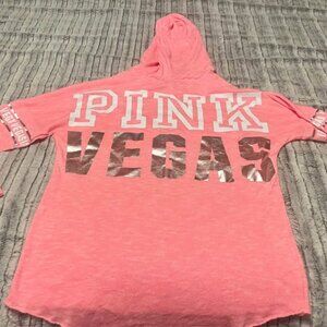 Pink Victor Secret oversized comfy pullover, hoodie, lightweight size M